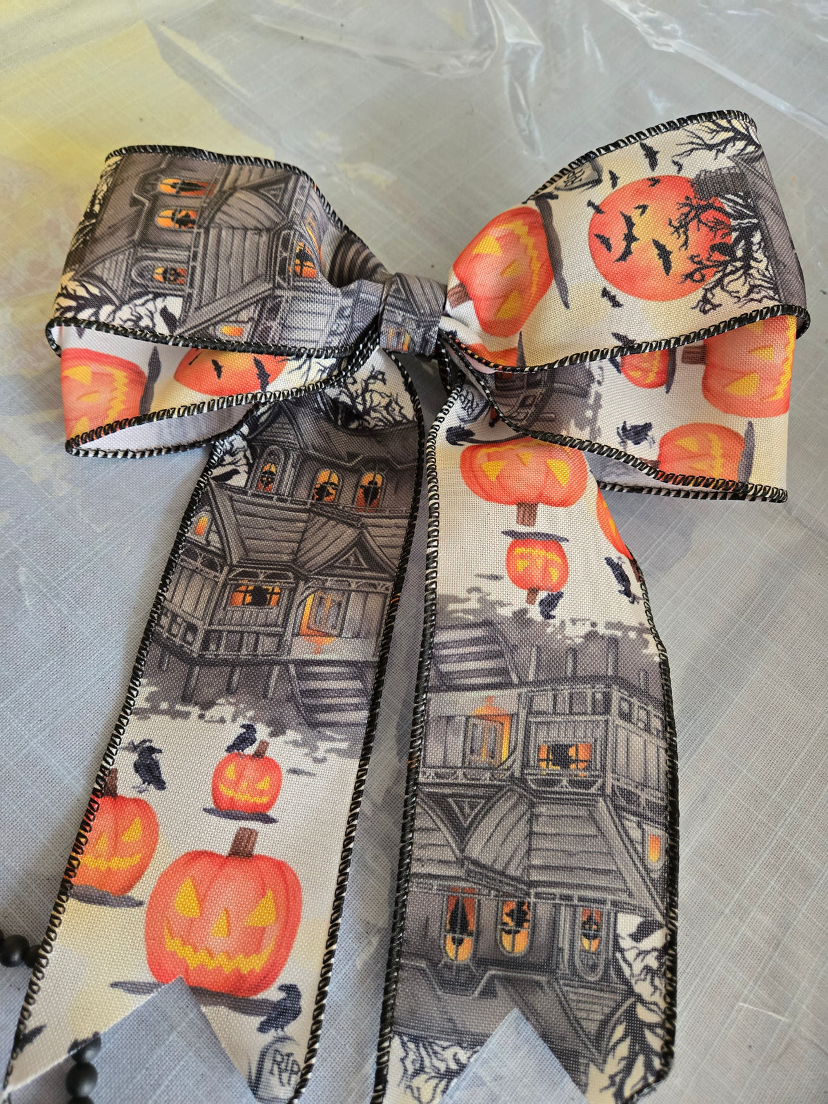 Haunted Halloween Bow Clip