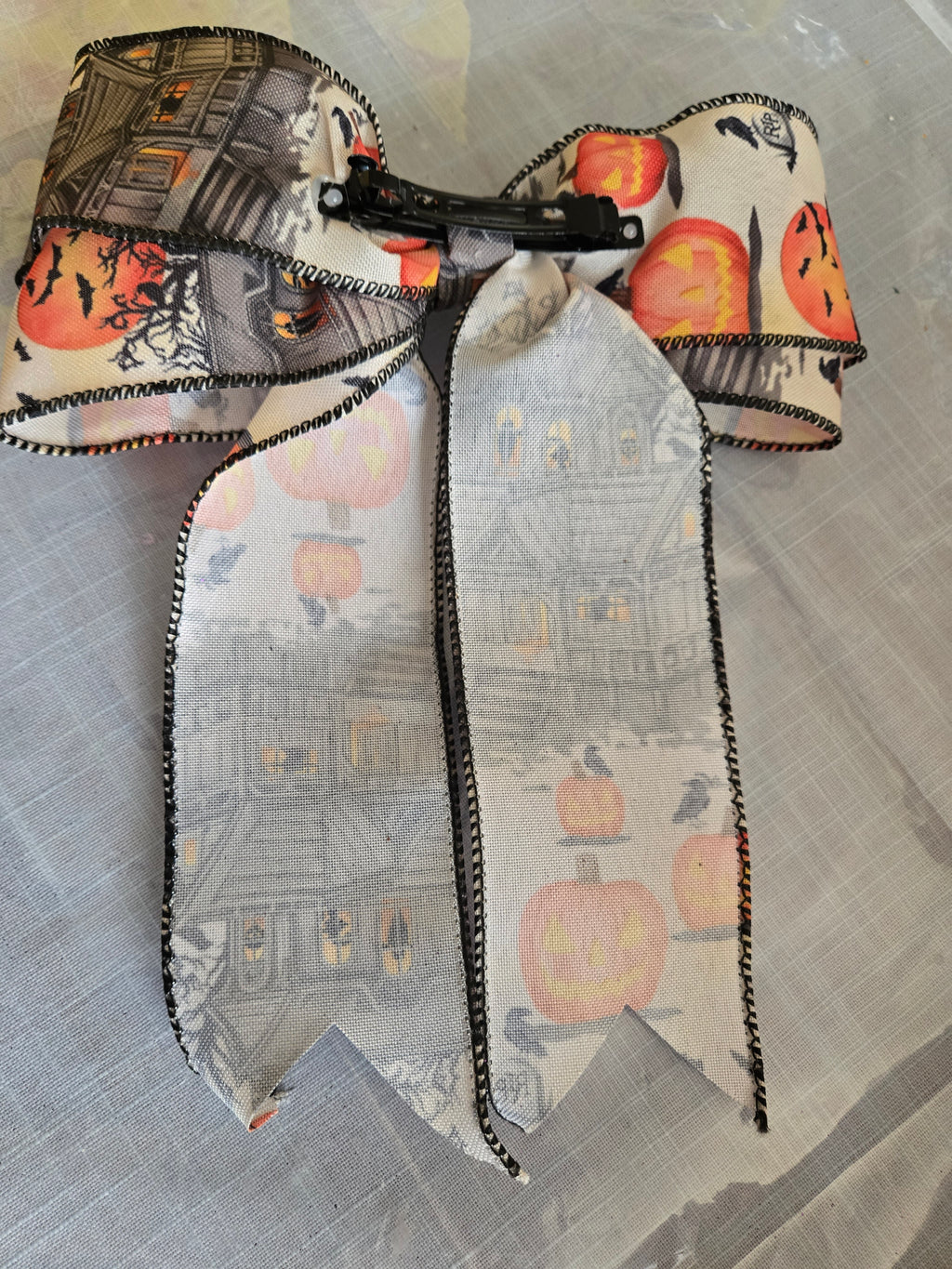 Haunted Halloween Bow Clip